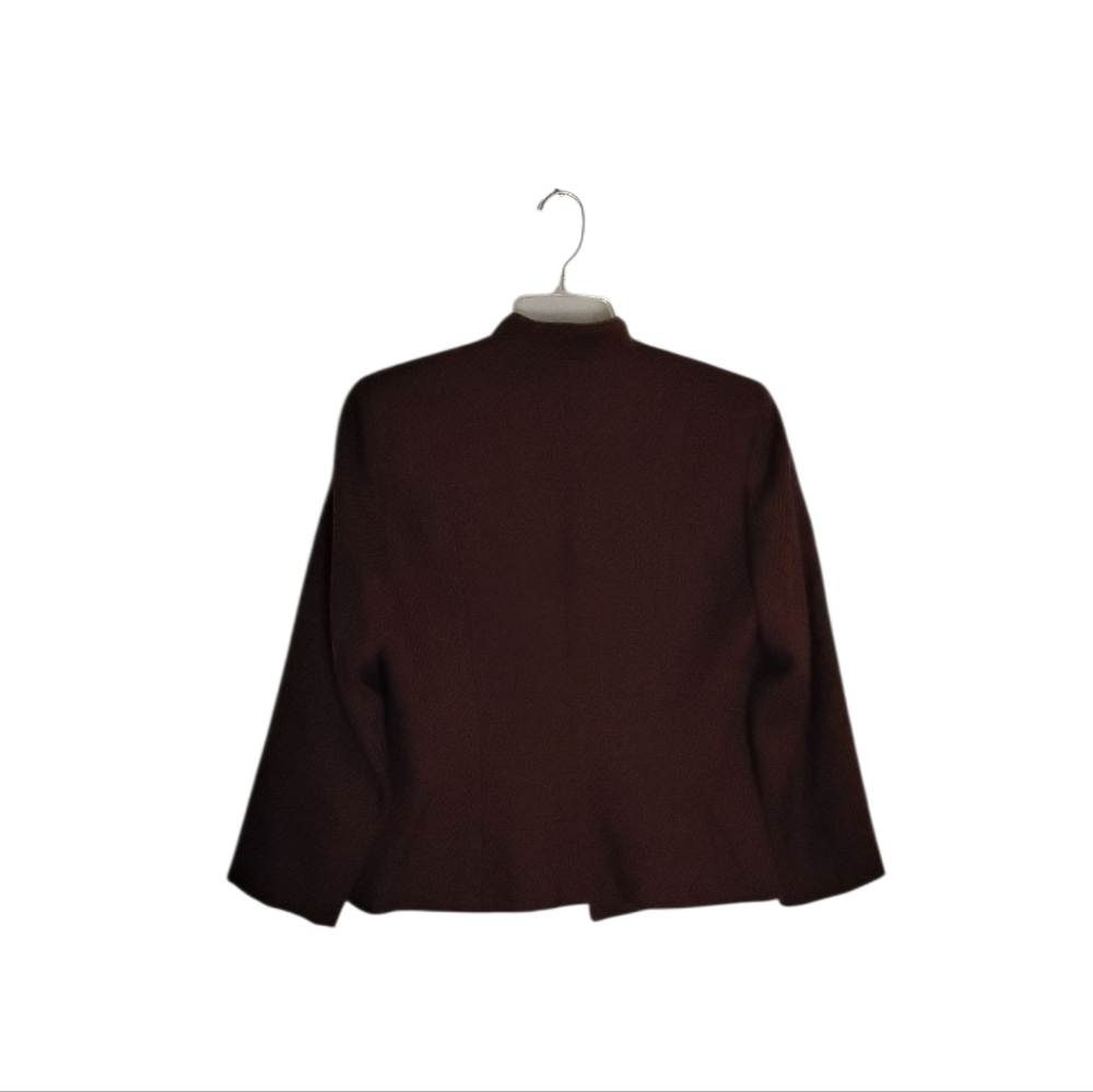 Jones New York Women's 8 Brown 100% Virgin Wool Lined Blazer Jacket - Picture 2 of 5